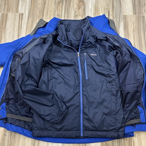 Patagonia 3 in 1 Snowshot Recco H2No Jacket Blue Mens S Waterproof w/zip Liner - Picture 9 of 15